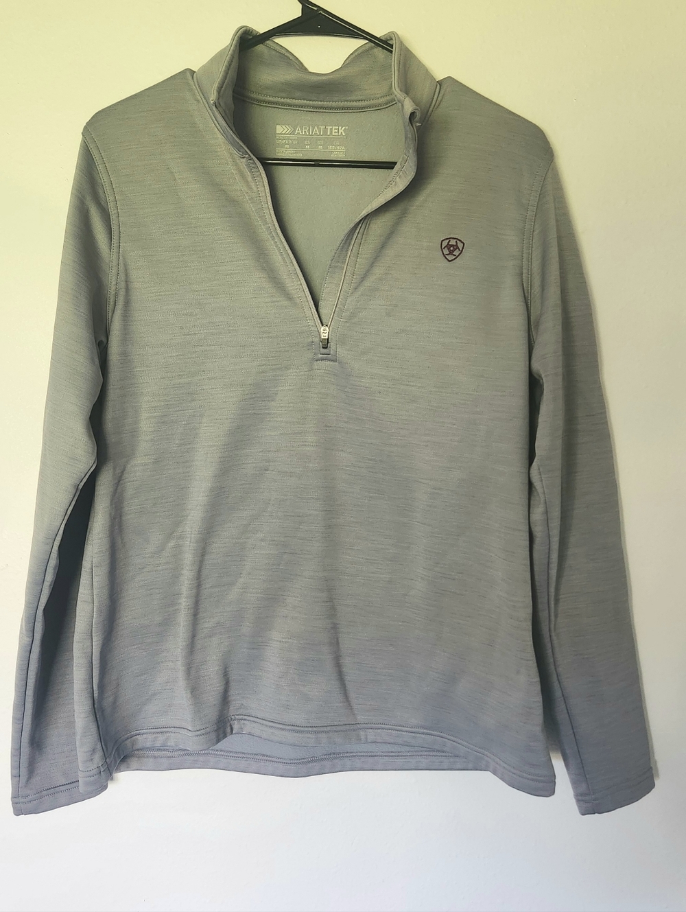 Ariat Tek Light Gray Quarter-Zip Pullover